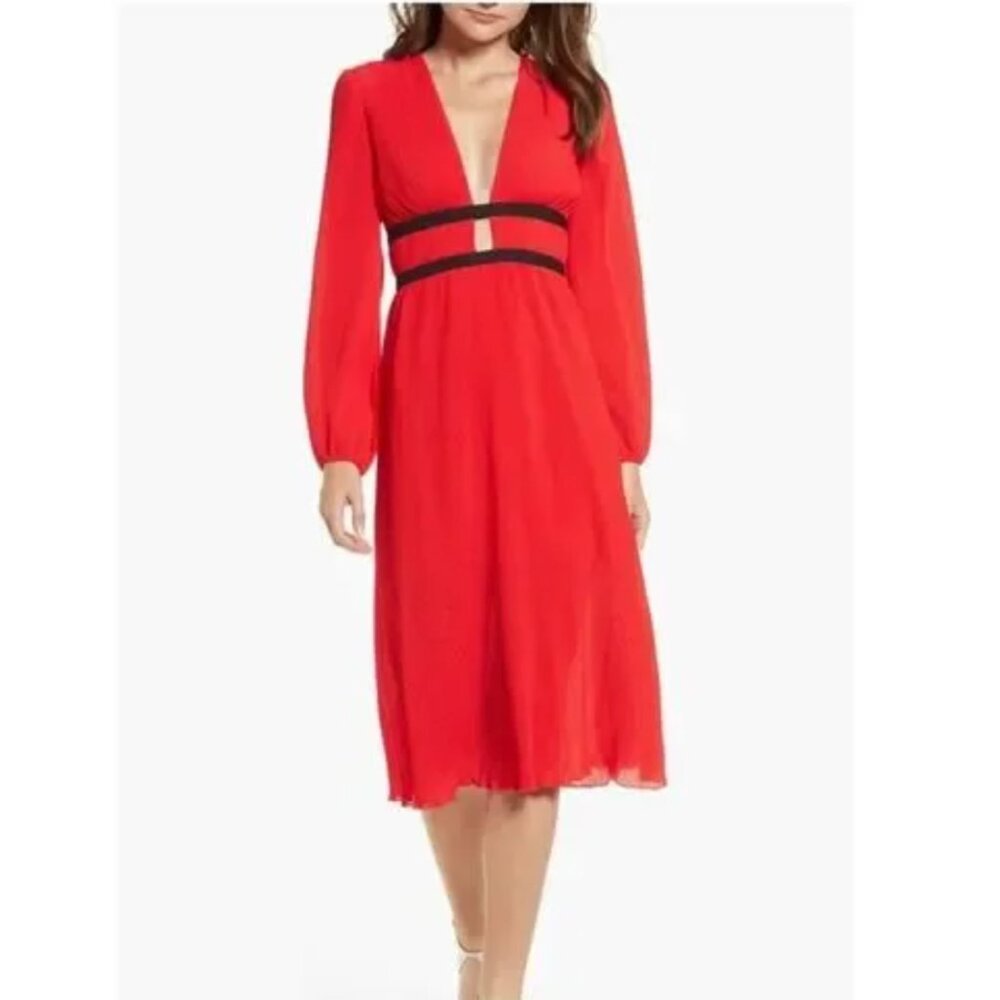 NWT! WAYF Fire Red Plunge Dress from Nordstrom